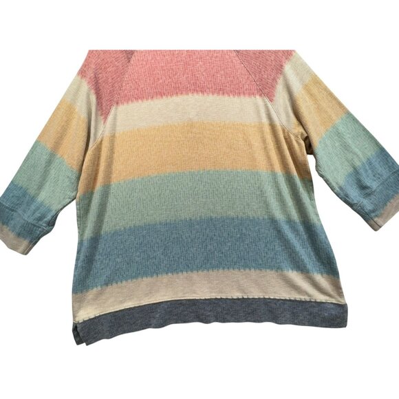 Christopher & Banks Petite Womens Striped V-Neck Pullover Sweater P/XL Top Blue - Picture 10 of 11